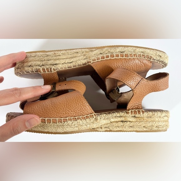 Soludos Eden Tan Leather Espadrille Sandals in Camel - Picture 10 of 13